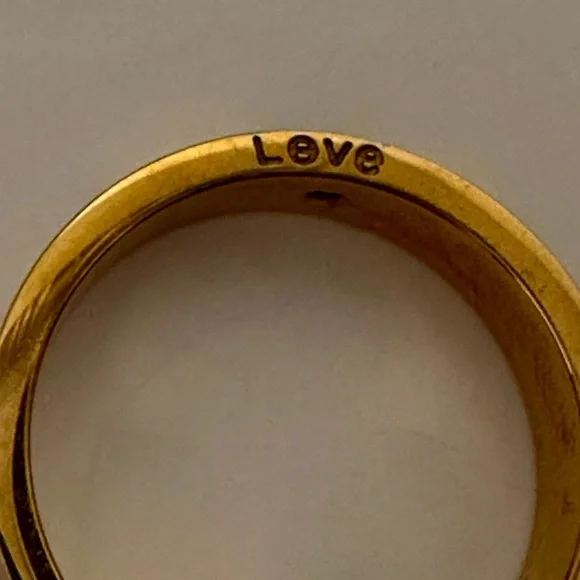 Love Ring Cartier style Gold and crystal band 7 - Picture 10 of 10